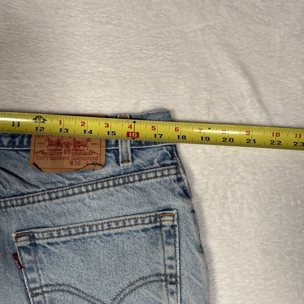 Levis Jeans Mens 36x30 Blue Relaxed Fit Straight Leg Vintage Flaws - Picture 13 of 16